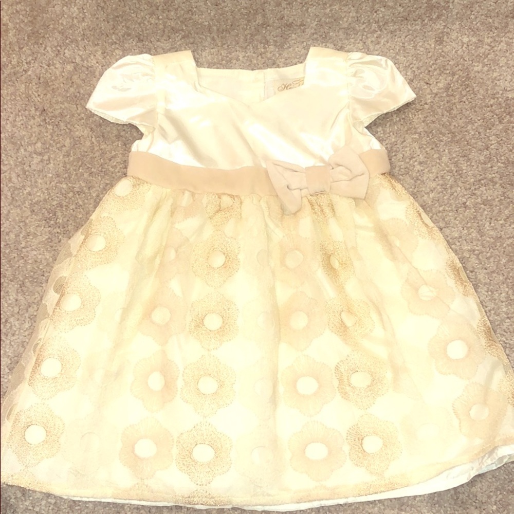 Gold and Cream Elegant Toddler Dress